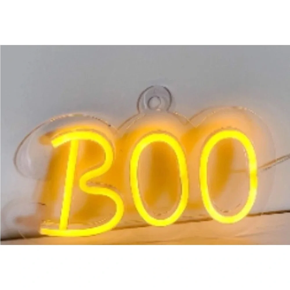 2023 Bullseye Playground 3 Faux Neon Signs - Bat Ghost & Boo Hanging 6